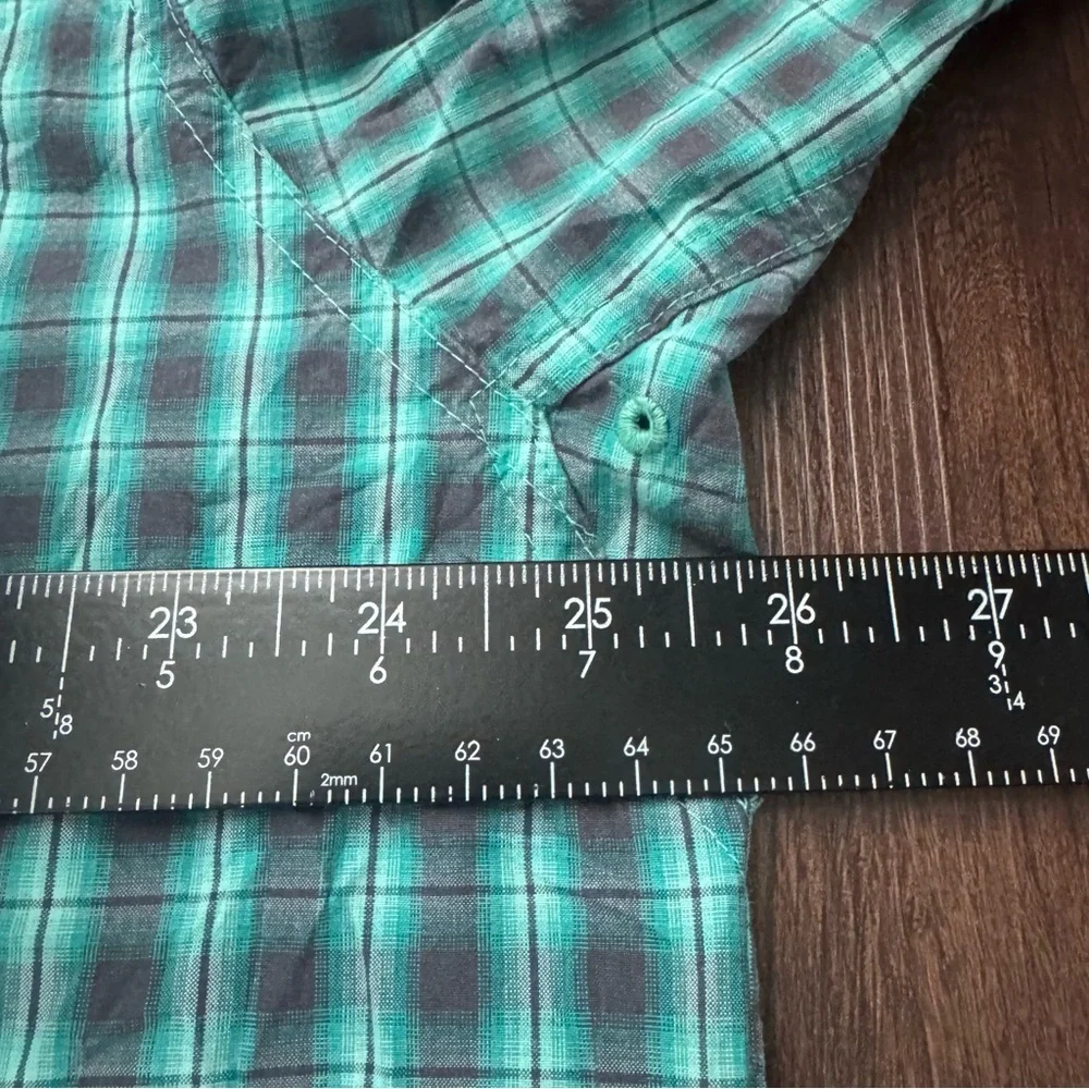 Ariat Shirt Mens Extra Large Green Pro Series Western Button Down Rodeo Workwear - Picture 6 of 8